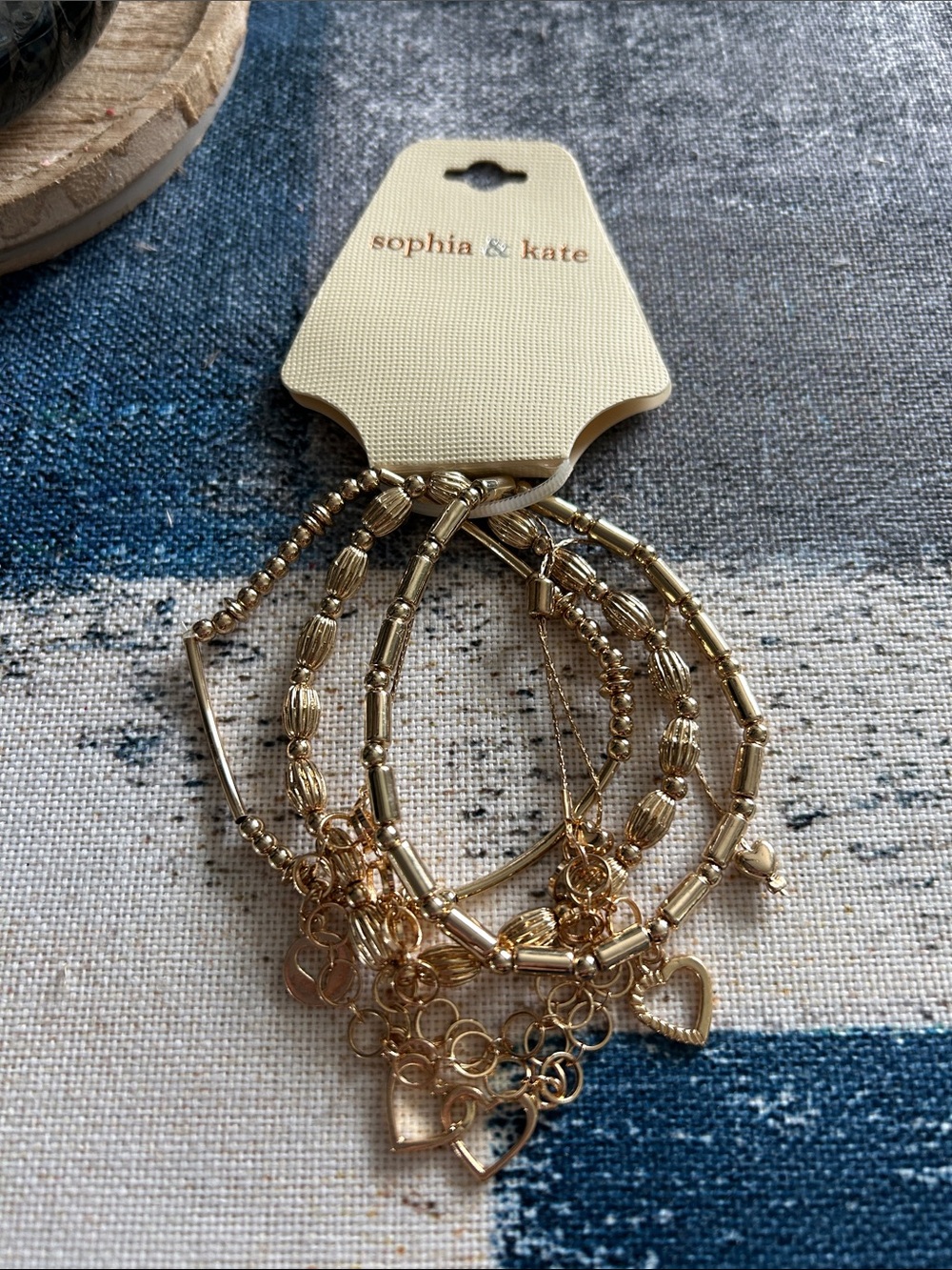 Sophia & Kate Gold-Tone Layered Charm Bracelet Set